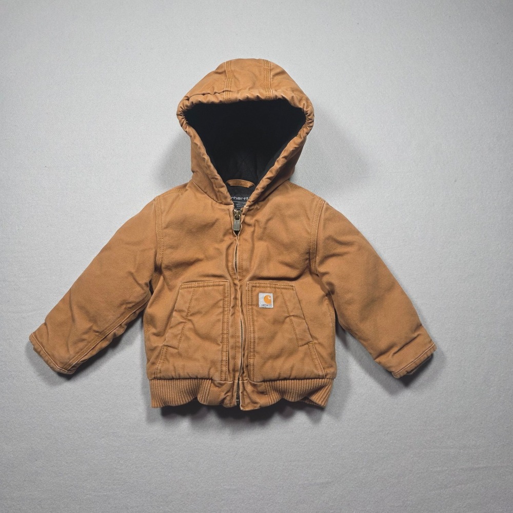 Carhartt Insulated Hooded Full Zip Canvas Jacket - Infant Size 18 Months